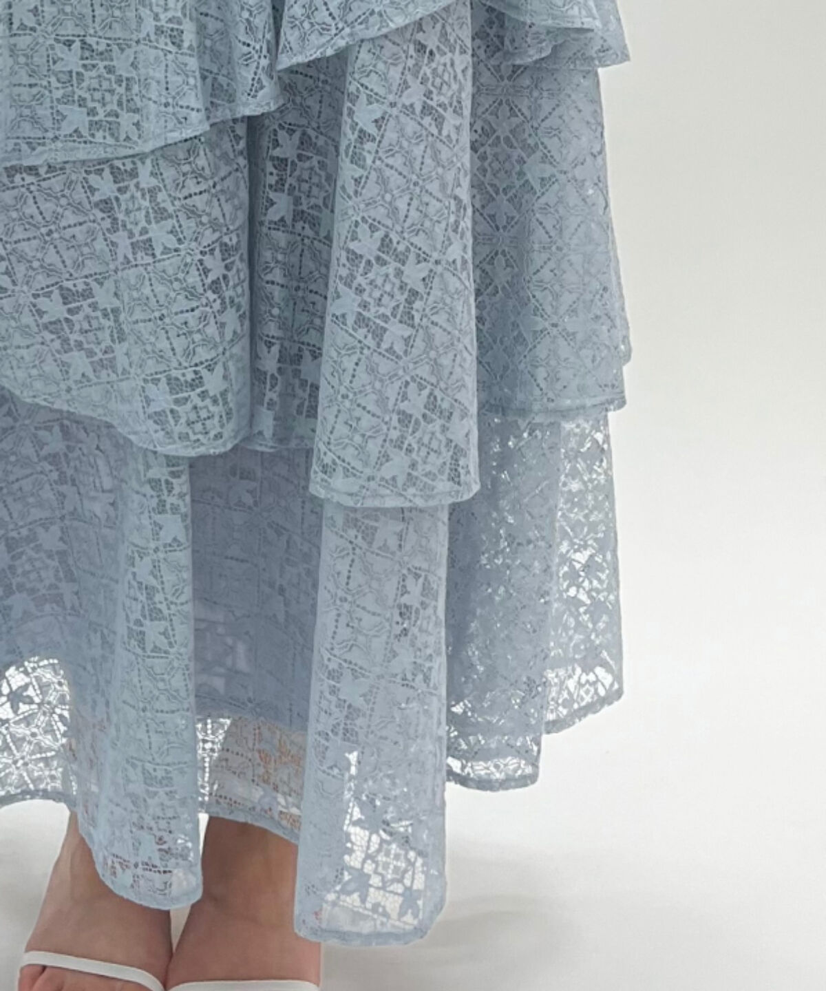 WILLSELECTION「アシメティアードレーススカート」|フレア|