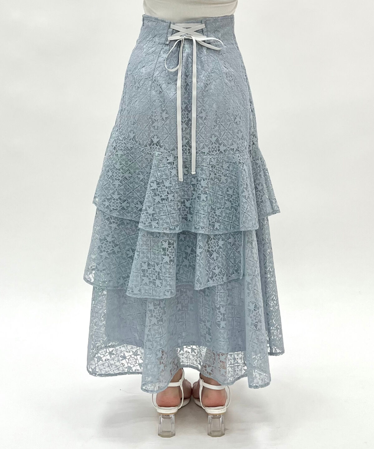 WILLSELECTION「アシメティアードレーススカート」|フレア|