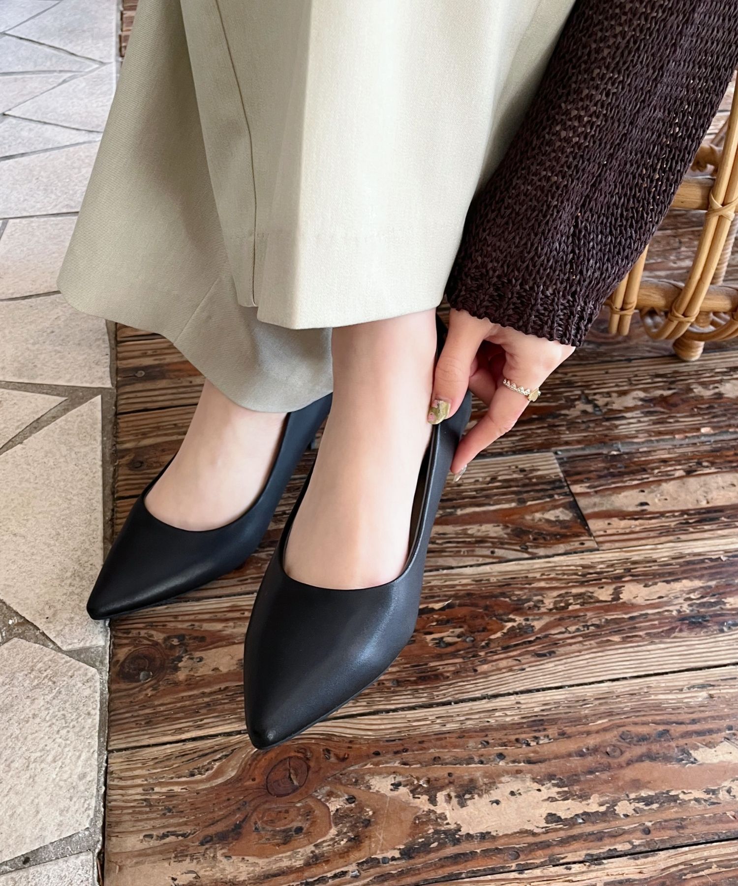 ORiental TRaffic「【跳べるパンプス/シリーズ累計１５０万足突破】ミドルヒール パンプス /R-3202 オフィス」|パンプス|S.BLACK