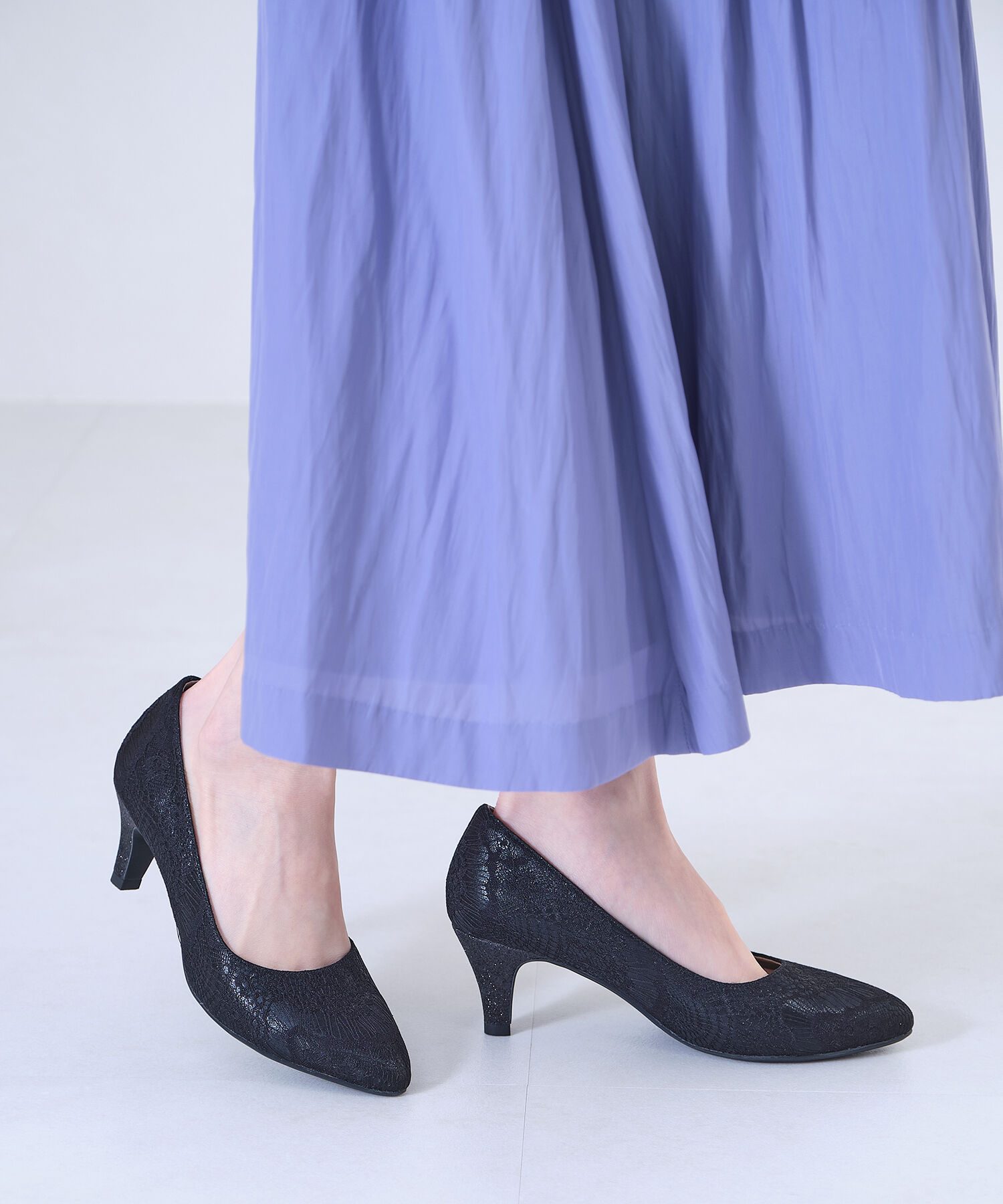 ORiental TRaffic「【アウトレット価格】グリッターヒールレースパンプス/R-2013 レース トレンド 人気」|パンプス|