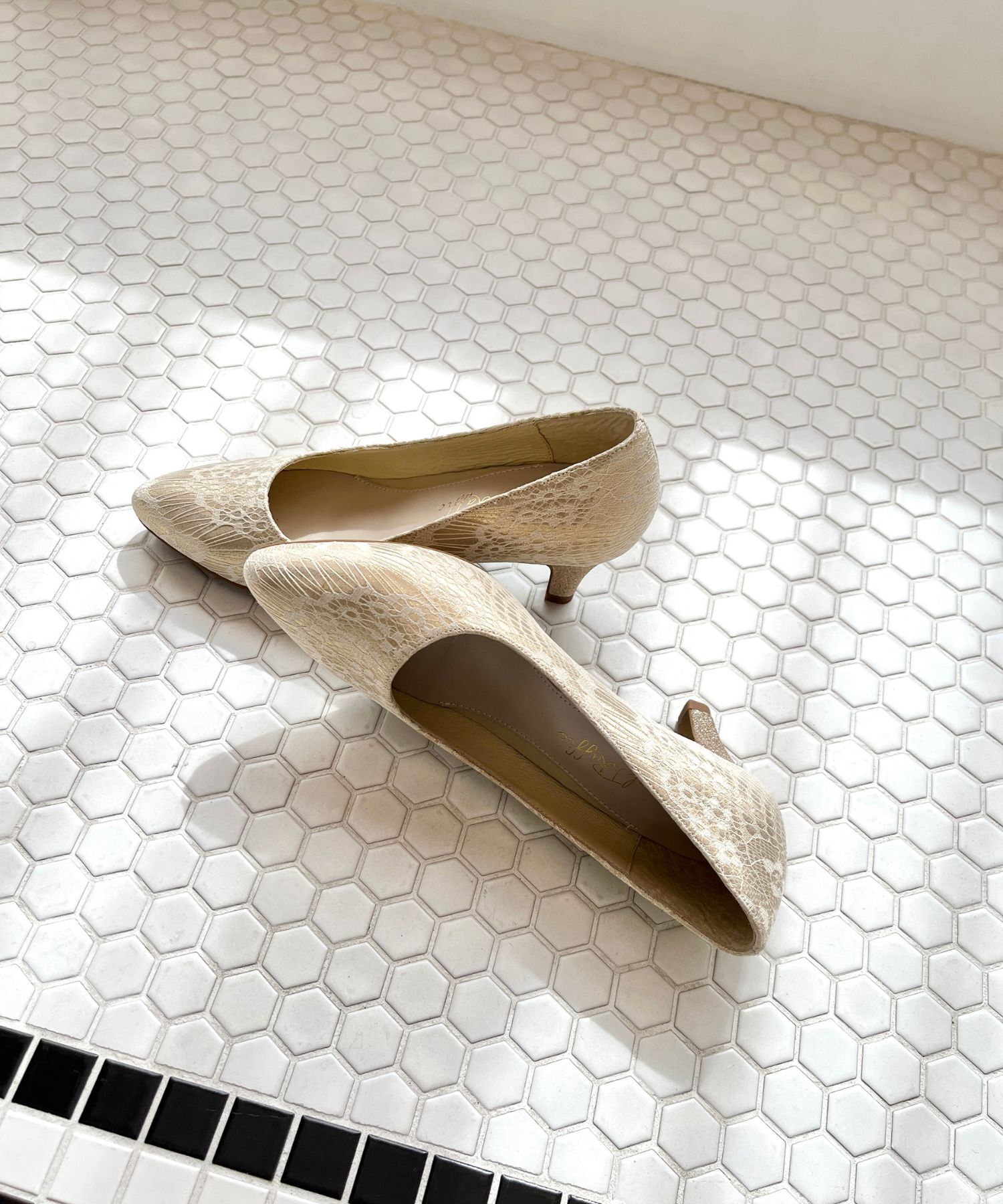 ORiental TRaffic「【アウトレット価格】グリッターヒールレースパンプス/R-2013 レース トレンド 人気」|パンプス|