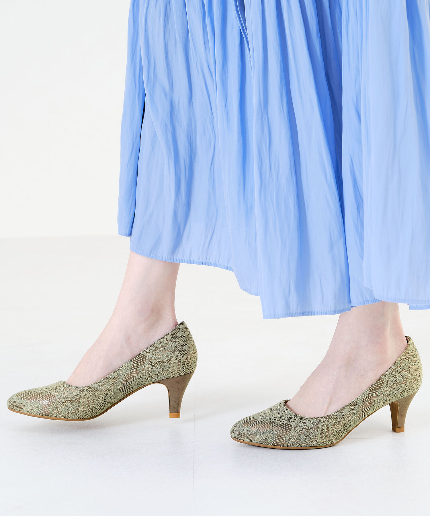 ORiental TRaffic「【アウトレット価格】グリッターヒールレースパンプス/R-2013 レース トレンド 人気」|パンプス|