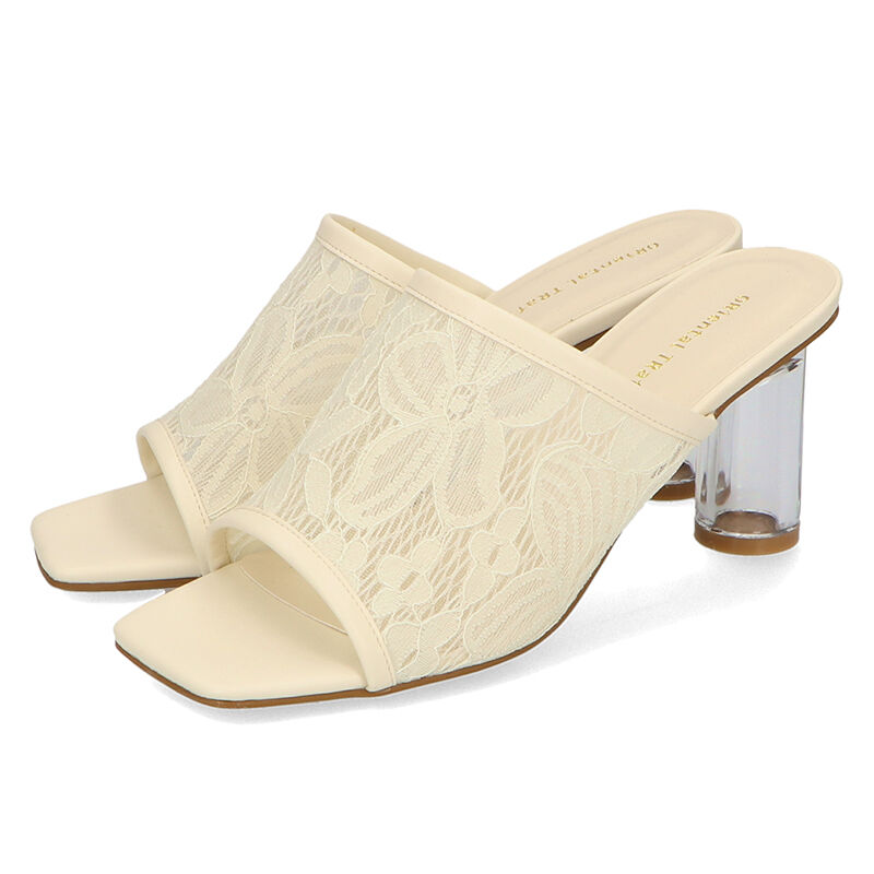 ORiental TRaffic「クリアヒールレースミュールサンダル/31205」|サンダル|