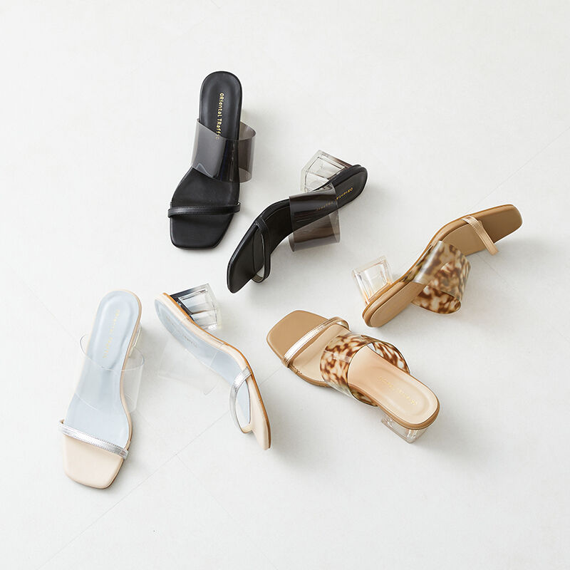 ORiental TRaffic「【アウトレット価格】異素材クリアヒールミュールサンダル/31236」|サンダル|