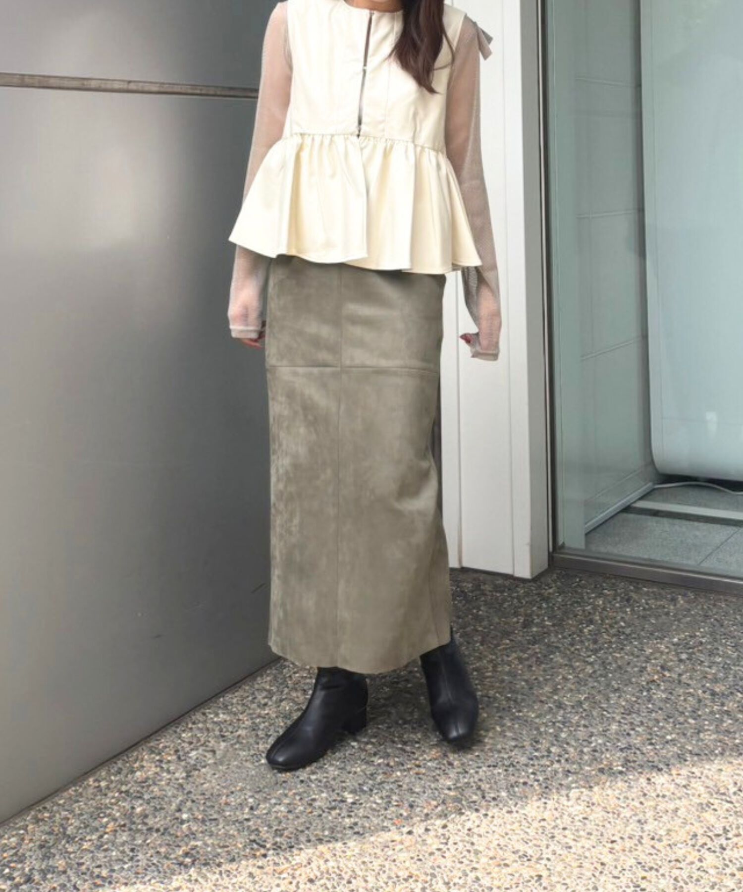 ORiental TRaffic「ソフトレザー メタリックライン ブーツ /31409 柔らかい 履き口に隠しゴム付き」|ショートブーツ|