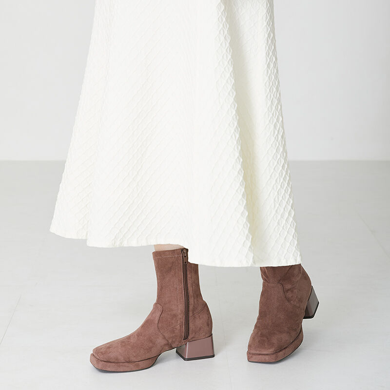 WA Oriental TRaffic「プラットフォームストレッチブーツ/32405」|ショートブーツ|BROWN