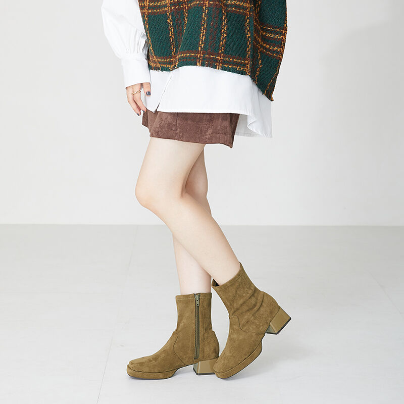 WA Oriental TRaffic「プラットフォームストレッチブーツ/32405」|ショートブーツ|KHAKI