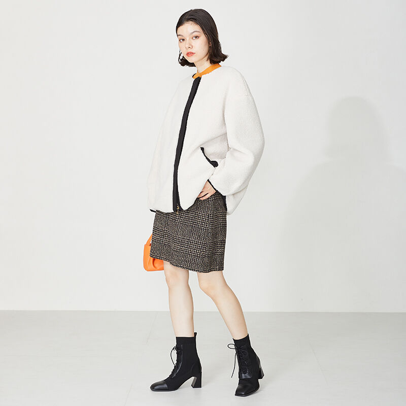 ORiental TRaffic「レースアップニットヒールブーツ/31433」|ショートブーツ|