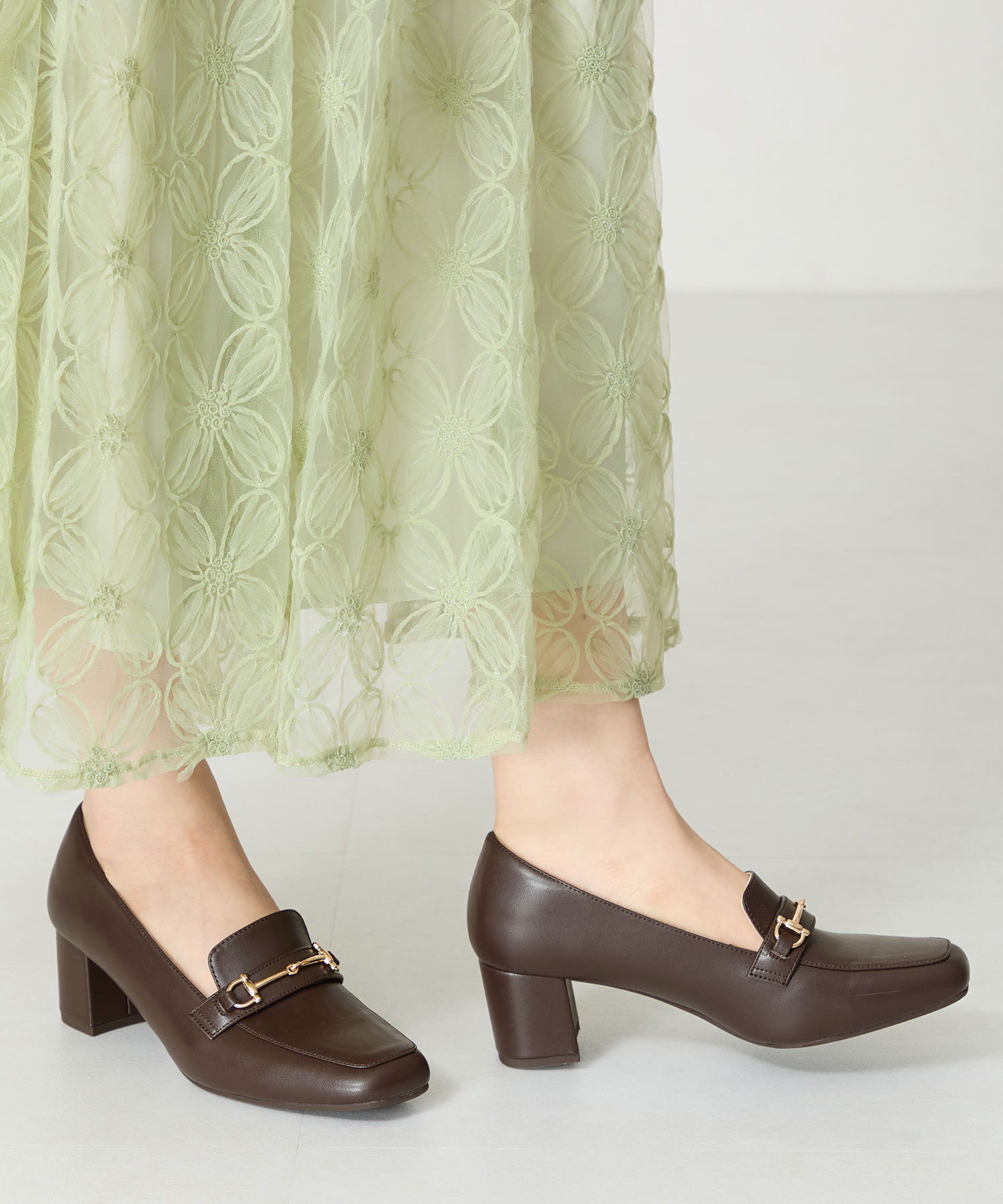 ORiental TRaffic「【跳べるパンプス/シリーズ累計１５０万足突破 】ビット ヒールローファー /R-3214 厚手クッション」|パンプス|