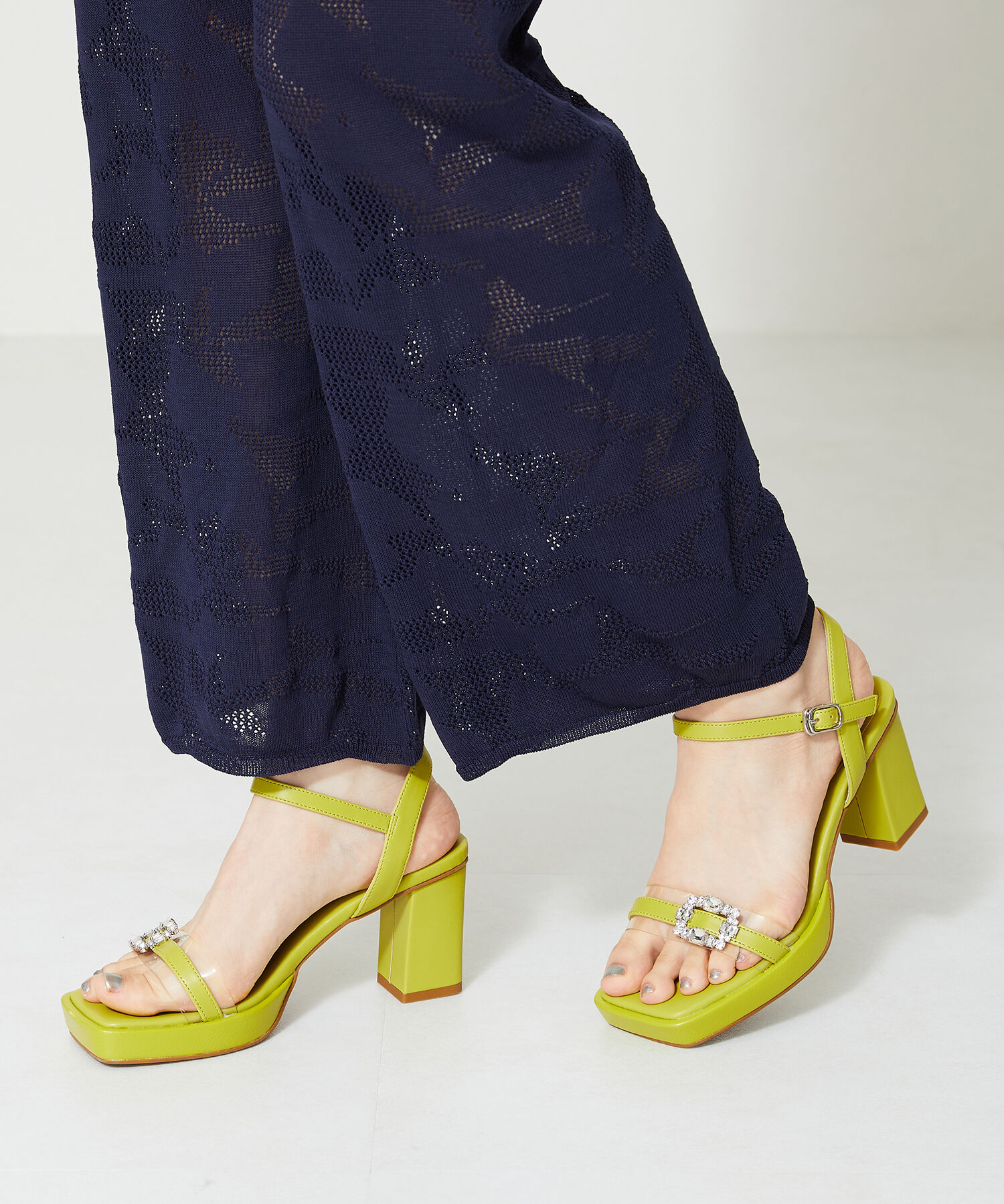 ORiental TRaffic「ビジューストラップヒールサンダル/41213」|サンダル|GREEN