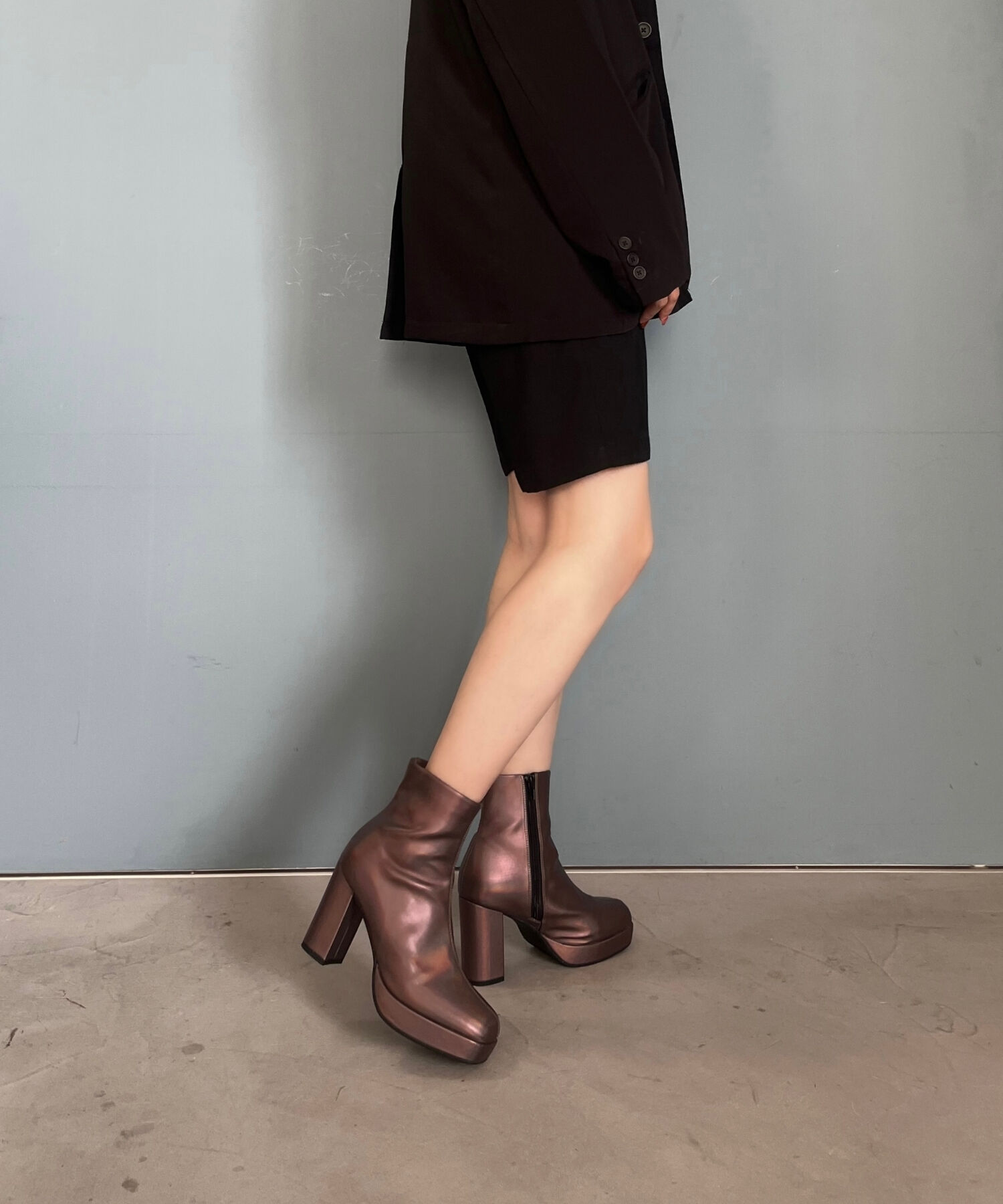 ORiental TRaffic「プラットフォームヒールショートブーツ/41422」|ショートブーツ|