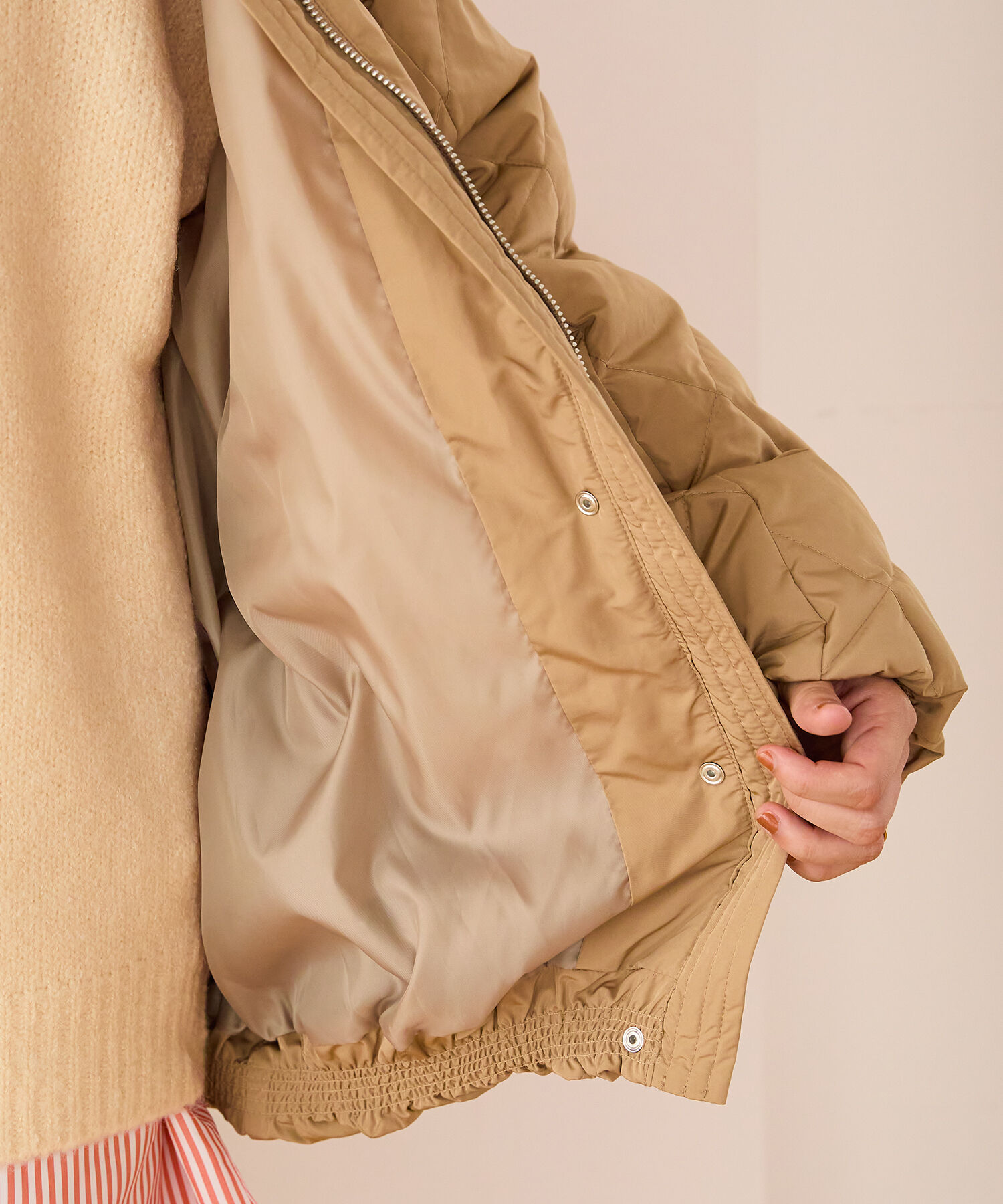 ORiental TRaffic「キルティングノーカラーダウンジャケット/MO43D04」|ダウン|