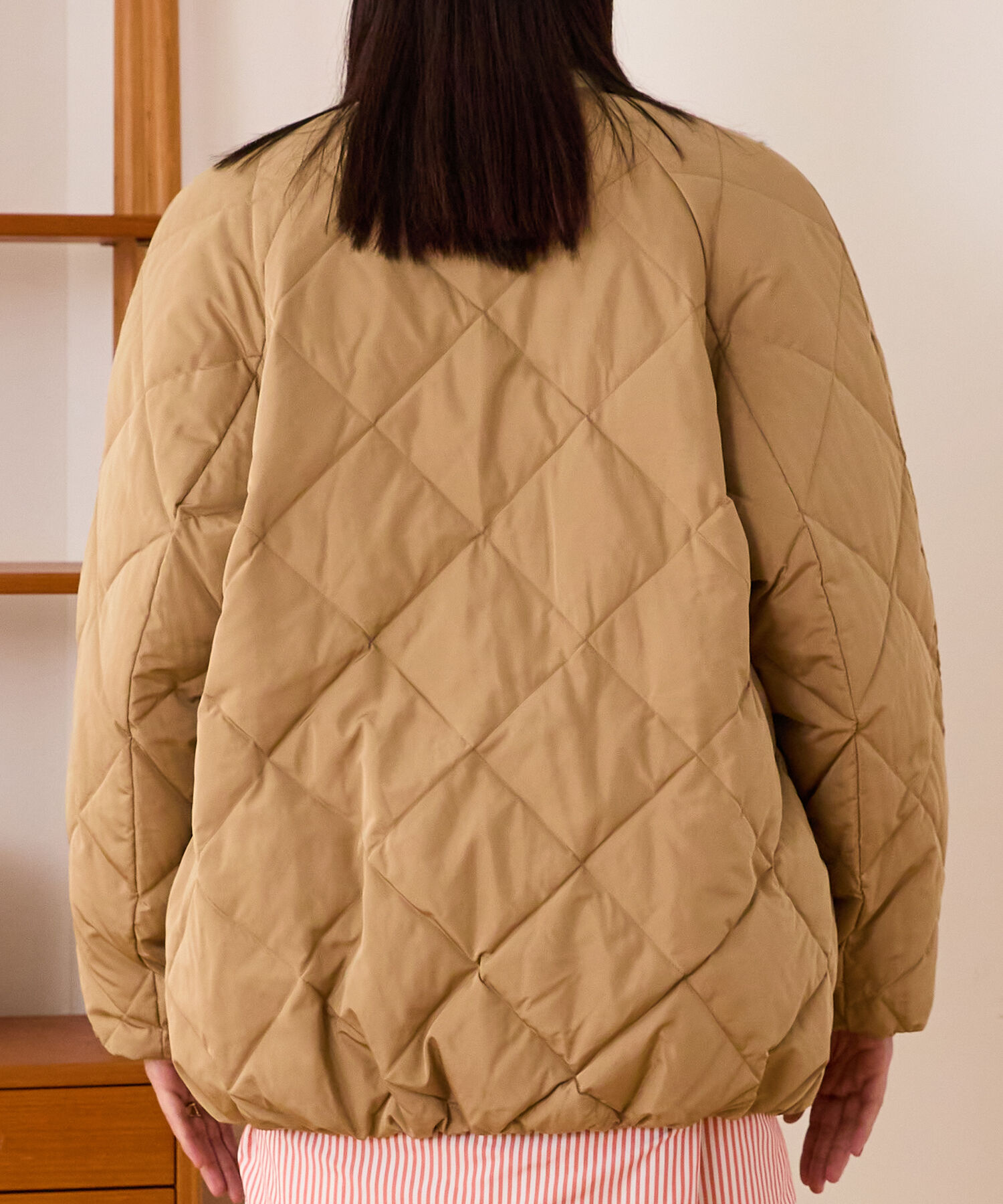 ORiental TRaffic「キルティングノーカラーダウンジャケット/MO43D04」|ダウン|