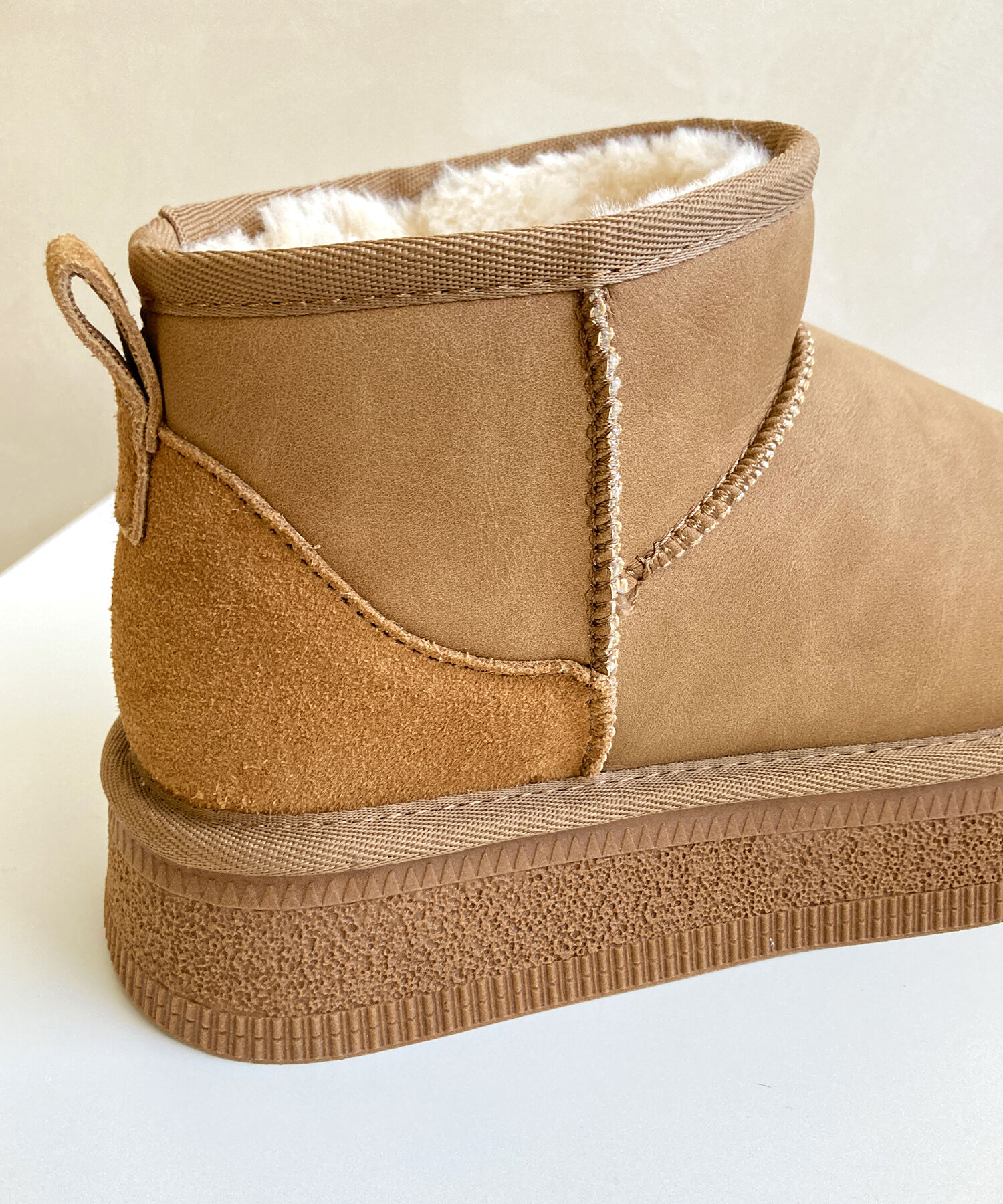 ORiental TRaffic「【 厚底 】フレアソール ムートン ショート ブーツ/41426 防寒」|ショートブーツ|