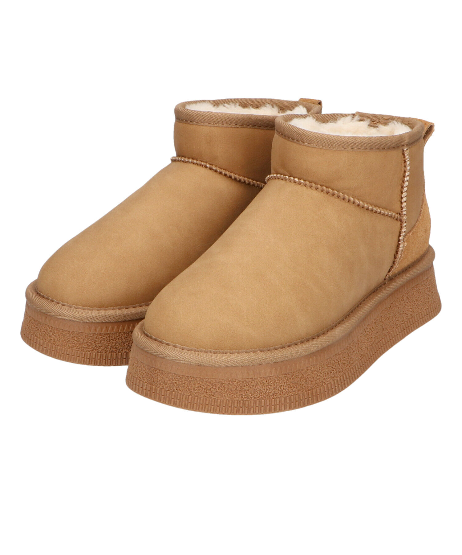 ORiental TRaffic「【 厚底 】フレアソール ムートン ショート ブーツ/41426 防寒」|ショートブーツ|