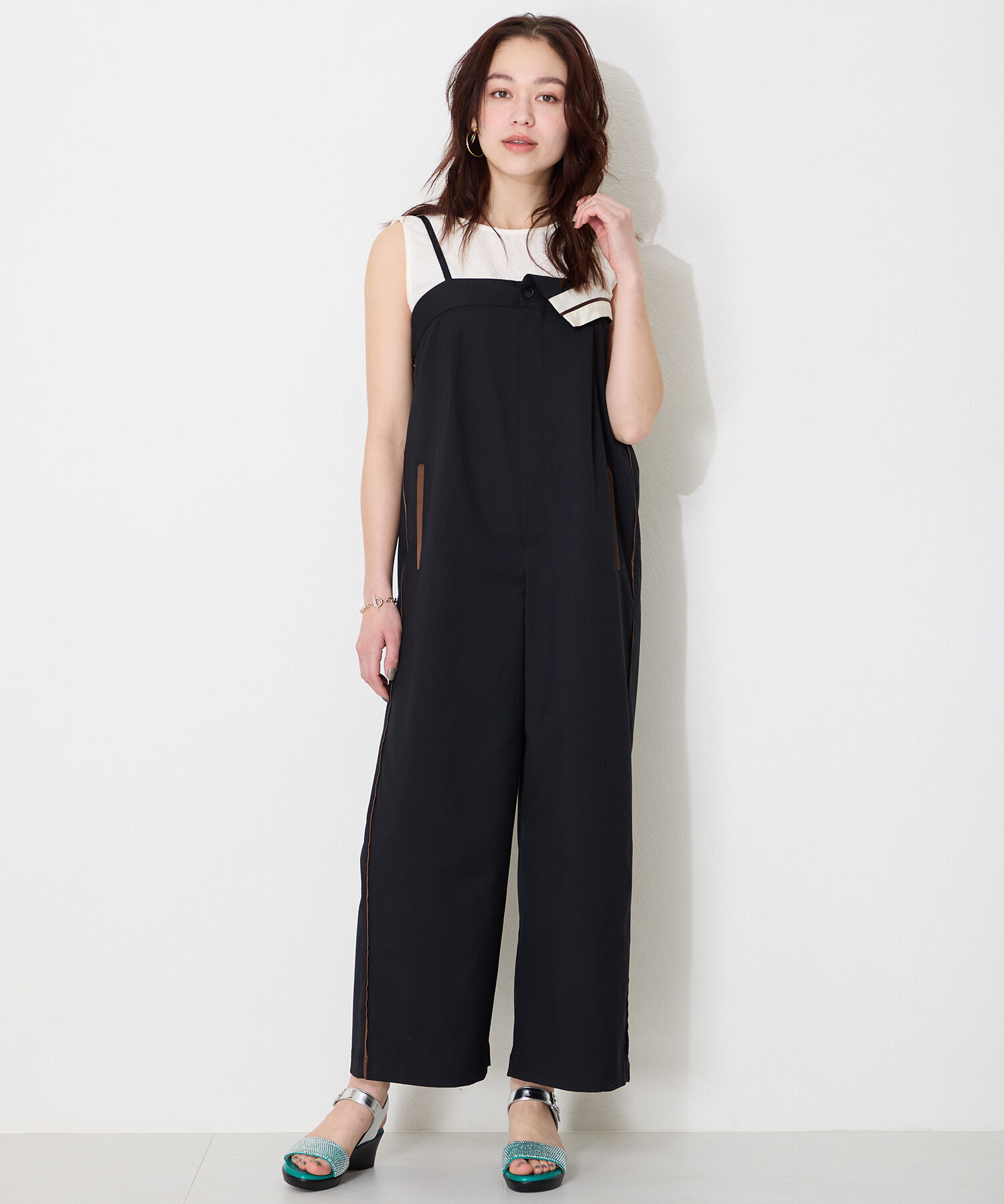 WA Oriental TRaffic「ラインストーンウエッジヒールサンダル/52210 人気 トレンド ヒール6.5cm」|サンダル|