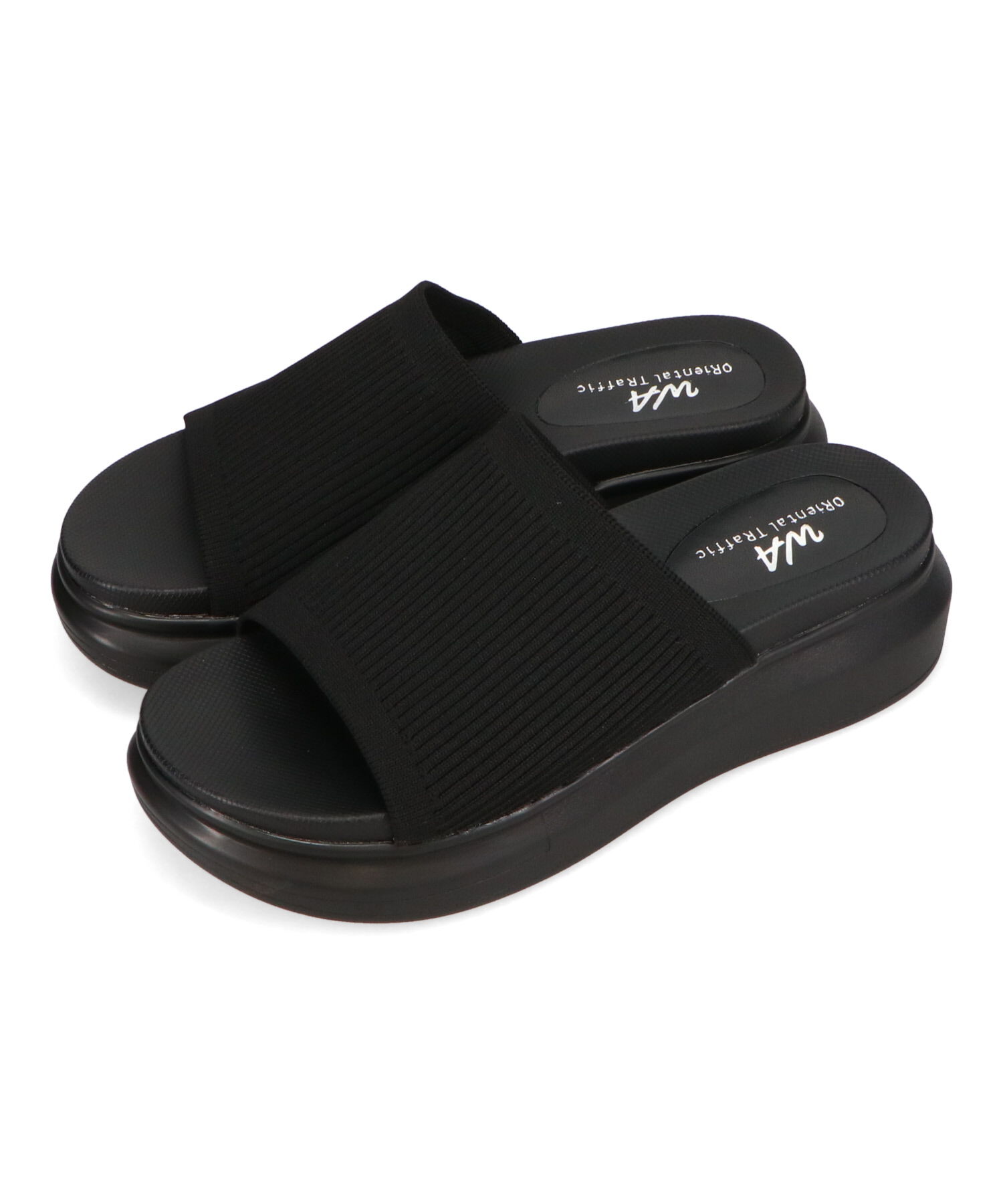 WA Oriental TRaffic「厚底ニットミュールサンダル/52215 サンダル 厚底 ニット ミュール 人気 トレンド」|サンダル|