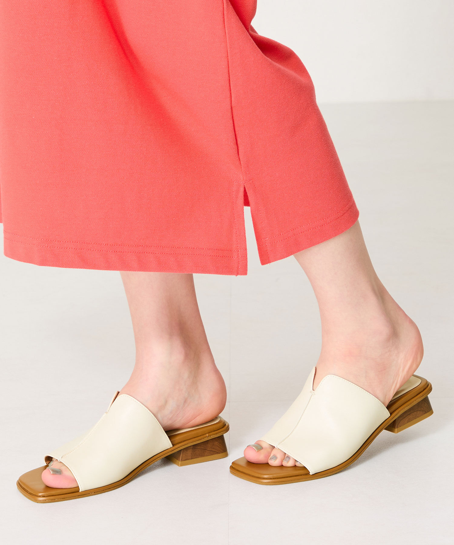 ORiental TRaffic「【WEB限定】●人気アイテム●センタースリットミュールサンダル/55206 サンダル 」|サンダル|