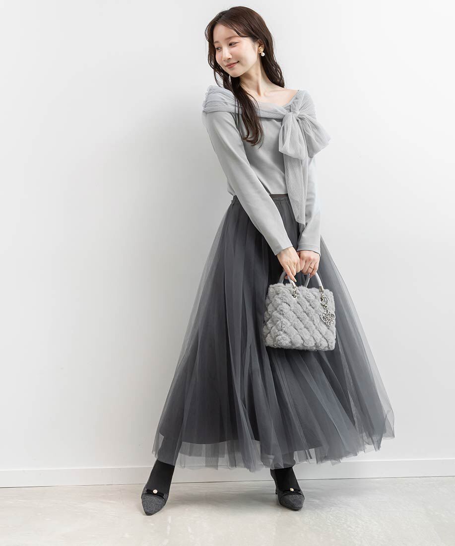  「パールリボンニットドッキングブーツ」|ショートブーツ|