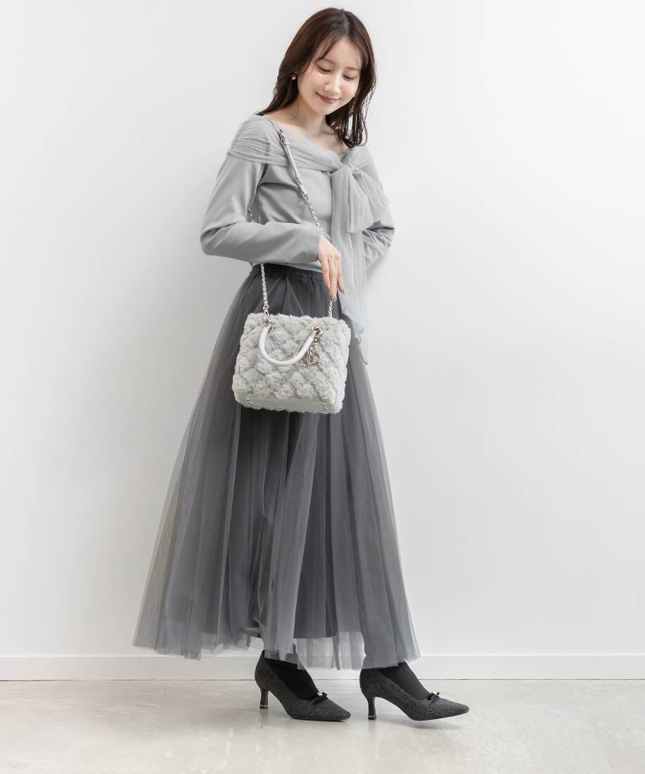  「パールリボンニットドッキングブーツ」|ショートブーツ|