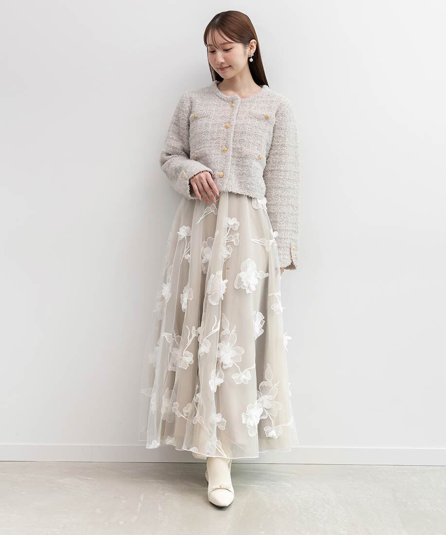  「パールリボンニットドッキングブーツ」|ショートブーツ|