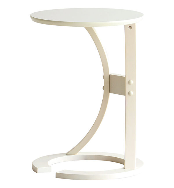 B-COMPANY「手元近くまで寄せられる　LOTUSサイドテーブル」|ステーショナリー|ﾎﾜｲﾄ