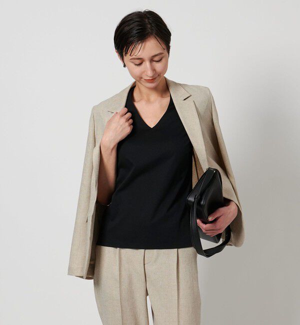 UNITED ARROWS「UBCB C DOUBLE Vネック Tシャツ 2」|Tシャツ・カットソー|BLACK