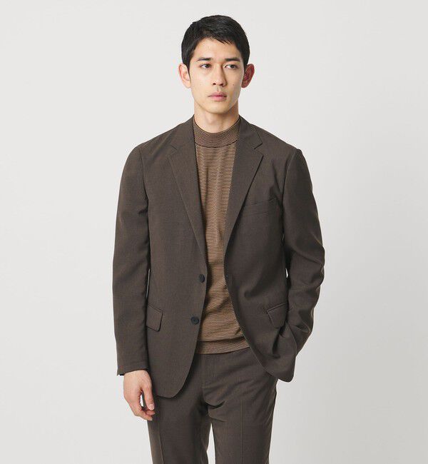 UNITED ARROWS「ショートスリーブ ボーダー モックネック ニットTシャツ UA COZY ウォッシャブル 抗菌防臭」|Tシャツ・カットソー|