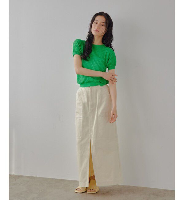 EMMEL REFINES「＜EMMEL REFINES＞EM ベイカーライク ステッチ スカート」|スカート|NATURAL