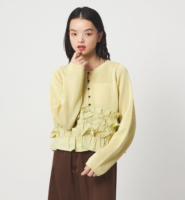 EMMEL REFINES「＜EMMEL REFINES＞EM ドッキングフリル 2WAY ニット」|ニット・セーター|