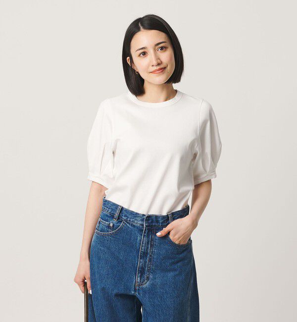 BEAUTY&YOUTH UNITED ARROWS「コットンスムース タック ショートスリーブ プルオーバー」|Tシャツ・カットソー|