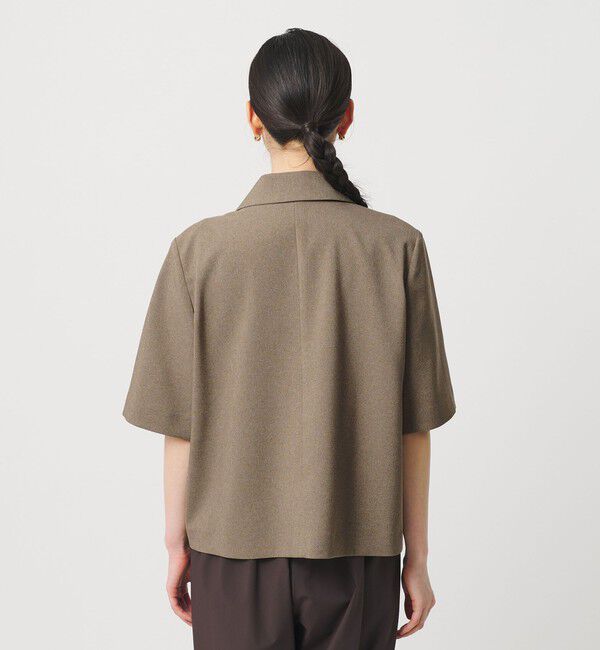 BEAUTY&YOUTH UNITED ARROWS「【WEB限定 Wardrobe DAILY MINIMAL】メランジ ハーフスリーブジャケット ウォッシャブル」|テーラードジャケット|