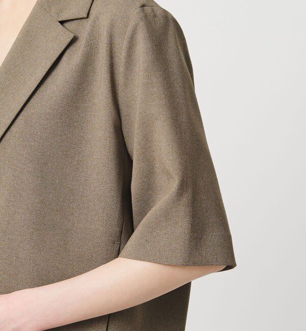 BEAUTY&YOUTH UNITED ARROWS「【WEB限定 Wardrobe DAILY MINIMAL】メランジ ハーフスリーブジャケット ウォッシャブル」|テーラードジャケット|