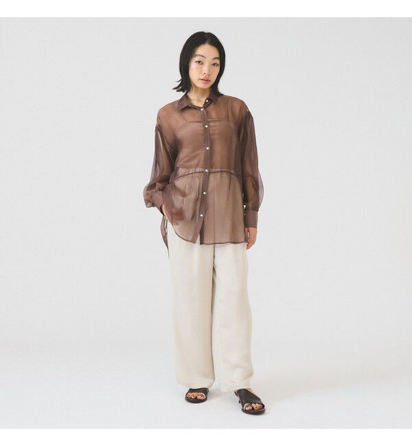 Ray BEAMS 「サテン ギャザー イージー パンツ」|チノ|