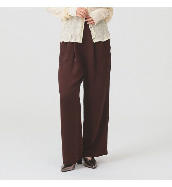 Ray BEAMS 「サテン ギャザー イージー パンツ」|チノ|