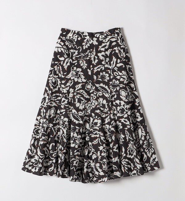 quaranciel「quaranciel:〈洗濯機可能〉リーフプリント セミフレア ロング スカート」|スカート|