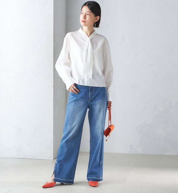 SHIPS for women「〈手洗い可能〉ブロード ボウタイ ブラウス」|シャツ・ブラウス|