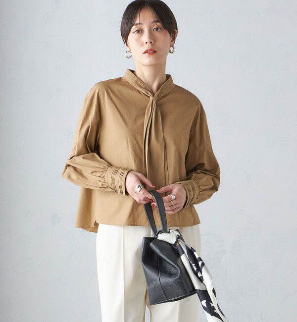 SHIPS for women「〈手洗い可能〉ブロード ボウタイ ブラウス」|シャツ・ブラウス|