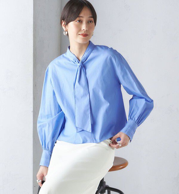 SHIPS for women「〈手洗い可能〉ブロード ボウタイ ブラウス」|シャツ・ブラウス|