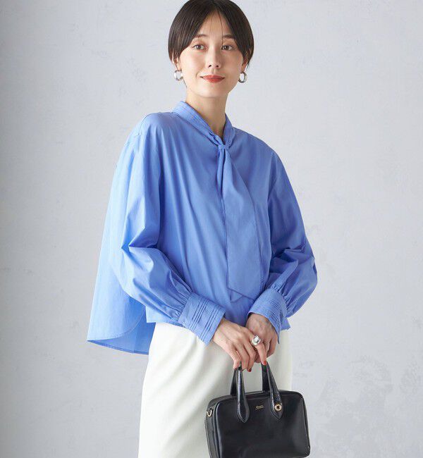 SHIPS for women「〈手洗い可能〉ブロード ボウタイ ブラウス」|シャツ・ブラウス|