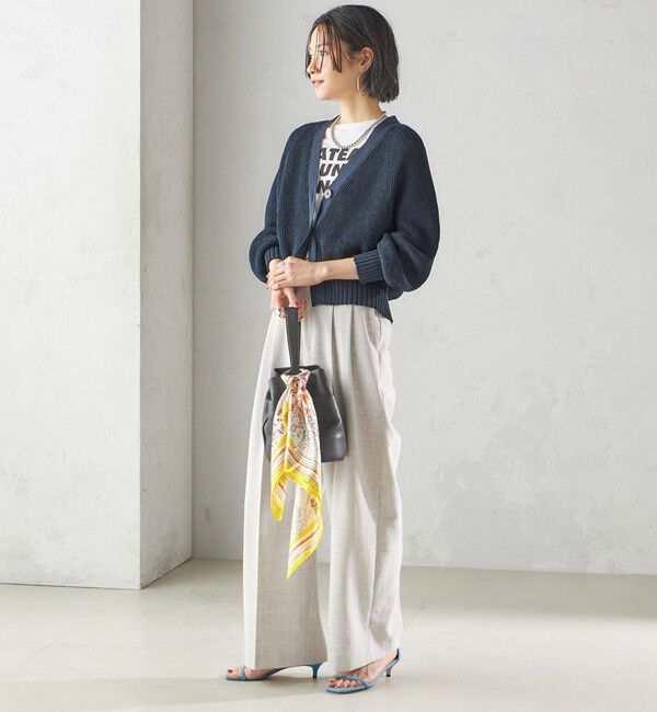 SHIPS for women「〈手洗い可能〉Asami 麻調合繊 2タック ワイドパンツ」|その他|