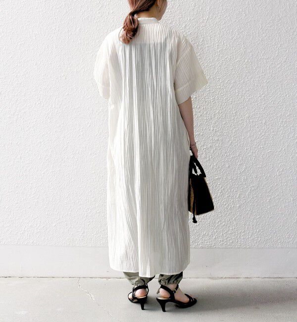 SHIPS any「SHIPS any:〈洗濯機可能〉ピンタック ジャカード シャツ ワンピース」|ワンピース|