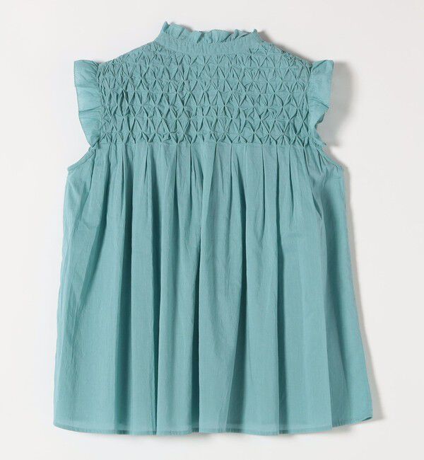 SHIPS any「SHIPS any:〈洗濯機可能〉ハンドスモッキング コットン フリル スタンドカラー ブラウス」|シャツ・ブラウス|