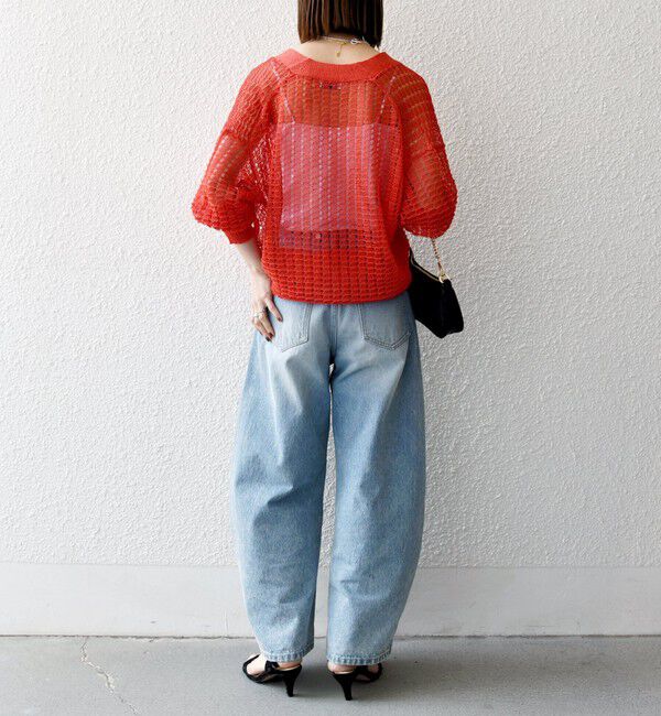 SHIPS any「SHIPS any:〈手洗い可能〉ギマ ワイド Vネック シアー カーディガン」|カーディガン|