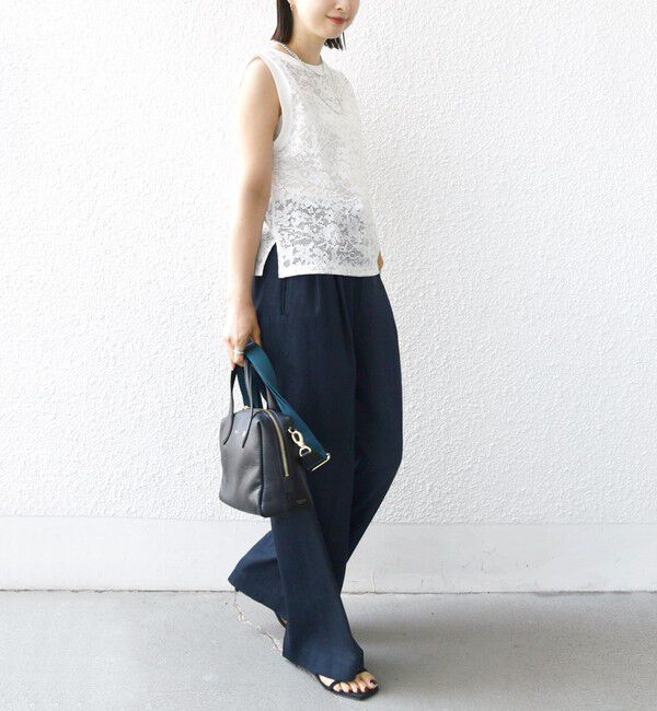 SHIPS for women「〈手洗い可能〉オーガニック コットン レース ノースリーブ プルオーバー」|タンクトップ|