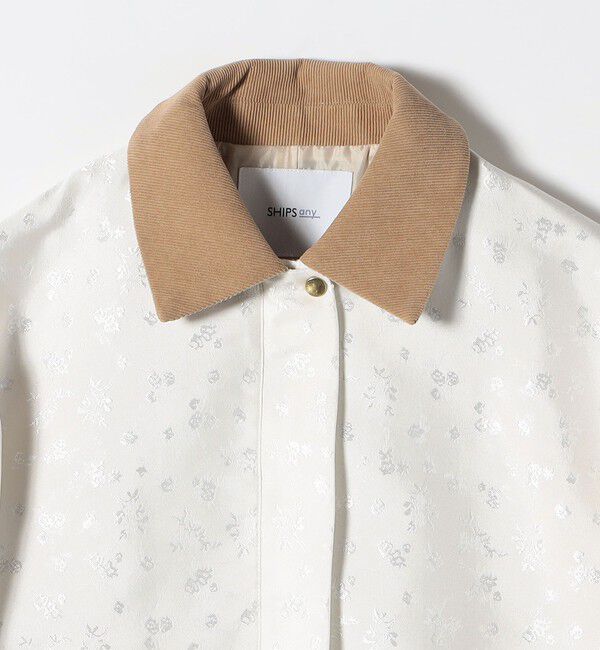 SHIPS any「SHIPS any:〈手洗い可能〉フラワー ジャカード ジップ ブルゾン」|ブルゾン・スタジャン|