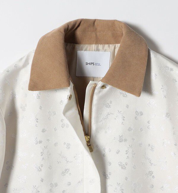 SHIPS any「SHIPS any:〈手洗い可能〉フラワー ジャカード ジップ ブルゾン」|ブルゾン・スタジャン|
