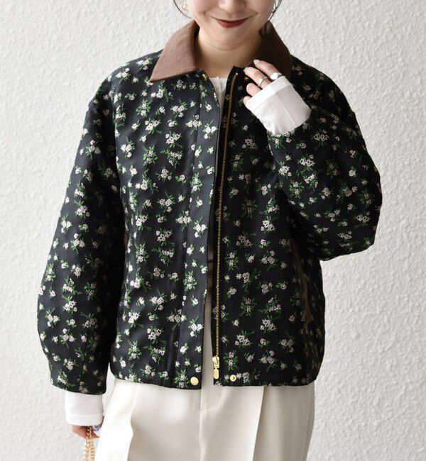 SHIPS any「SHIPS any:〈手洗い可能〉フラワー ジャカード ジップ ブルゾン」|ブルゾン・スタジャン|