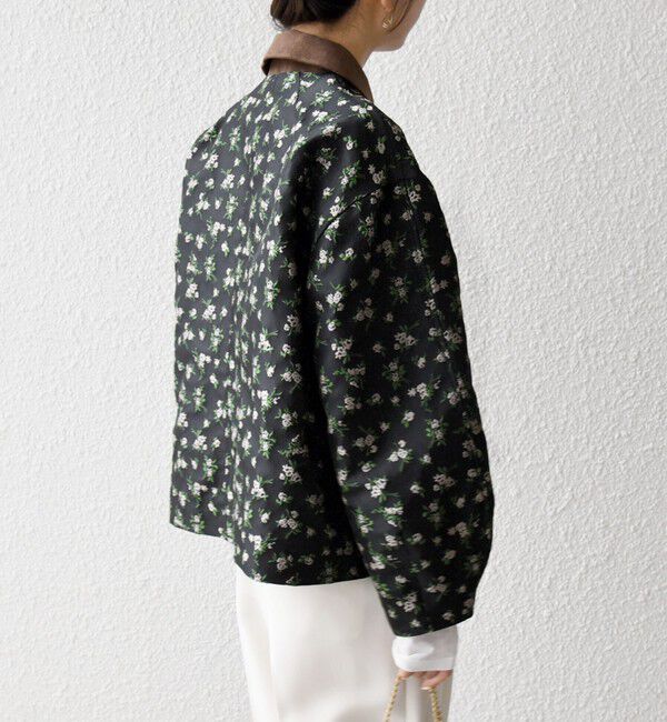 SHIPS any「SHIPS any:〈手洗い可能〉フラワー ジャカード ジップ ブルゾン」|ブルゾン・スタジャン|