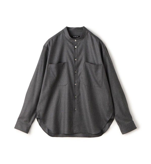 GALERIE VIE「ライトフラノストレッチ スタンドカラーシャツ」|シャツ・ブラウス|15 グレー